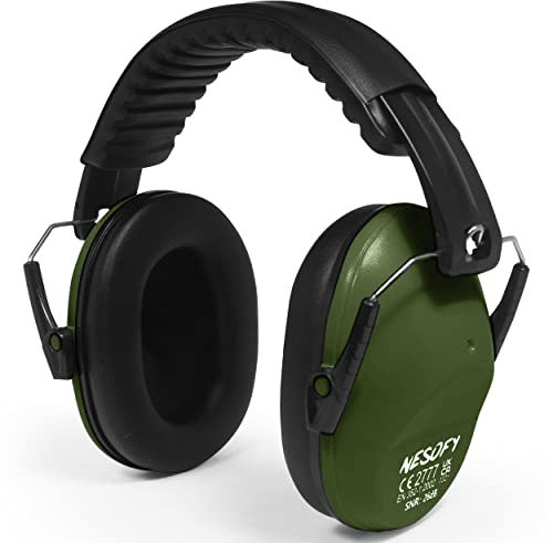 Casque anti-bruit pour enfants de 3 à 16 ans - Pliable et réglable - Pour bébé - 26 dB SNR, Vert, taille unique enfants
