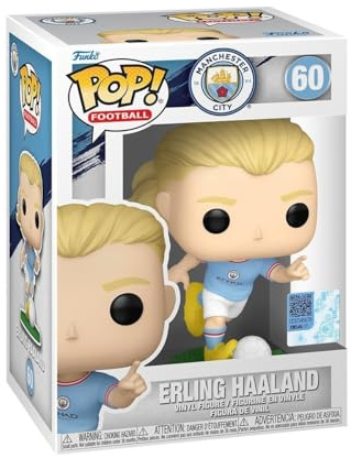 Funko POP! Fotboll: Mancity - Erling Haaland - Manchester City FC - Samlingsbar vinylfigur - Presentidé - Officiell Merchandise - Leksaker för barn och vuxna - Sportfans - Modellfigur för samlare