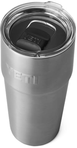 YETI Rambler Cup, Vacuum Insulated Stainless Steel Stackable Cup with Magslider Lid, Stainless Steel, 20 oz (591 ml)