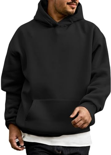 WINKEEY Hoodie Homme Sweat à Capuche Pull Oversize Casual Pullover Sweatshirt Hiver avec Poche Manches Longues pour Hiver et Automne