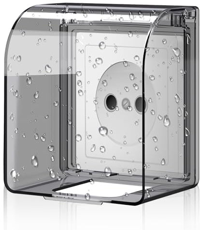 YFLeomry Steckdose Aussen Regenschutz 11,9x10,5×7,3cm Steckdose Regenschutz Typ 86 Schalter Abdeckung Steckdosen Abdeckung Transparente für Badezimmer Küche Balkon Wohnzimmer