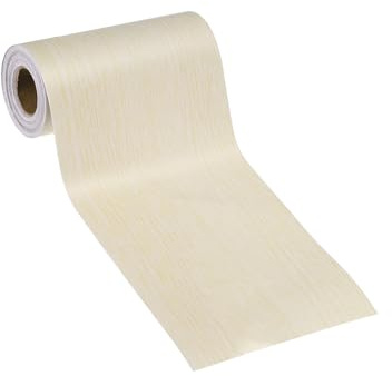PATIKIL Pellicole Adesive Legno Autoadesivo 10m x 80mm Carta Adesiva per Mobili Legno Riparazione Pellicola Autoadesiva Effetto per Pavimenti Porte Tavoli Sedie Armadi, Quercia Bianca
