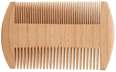 Peines de Madera para Barba para Hombres, Peine de Madera para Barba Profesional Portátil de Doble Cara Dientes Finos Peine para Piojos Herramienta de Peinado
