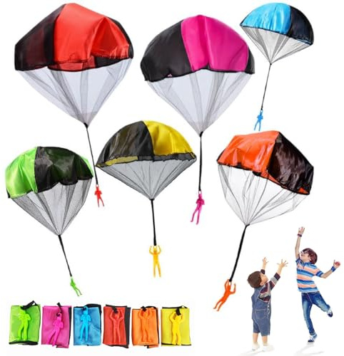 Taiyyi parachute toys for kids,Children's Parachute Toy,Best outdoor flying toy gift for boys and girls, six colours for playtime and outdoor play