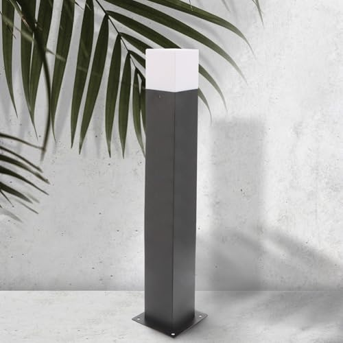 M Ledme – Balise d'extérieur Série Design Plus, culot E27, étanche IP54, finition noire. Idéal pour les jardins, terrasses, entrées et façades (ampoule non incluse), Noir