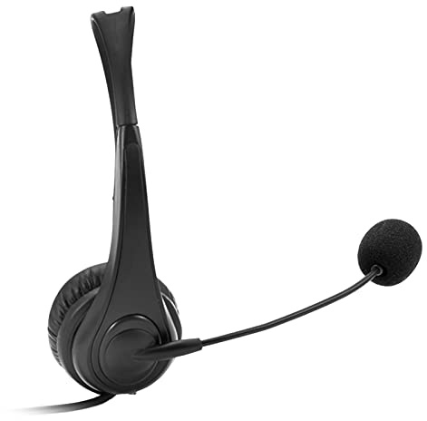 Klanata Cuffie con cavo USB bifacciale con microfono per la riduzione del rumore e controllo del volume in linea, compatibili con computer desktop da ufficio, PC e laptop, dotate di