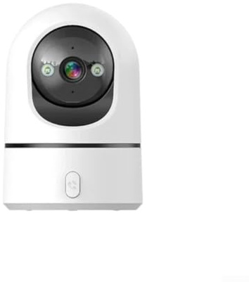 Risveglio 2K WiFi Indoor Security Camera with for Night Vision - Smart Baby Monitor Pet Dog Cat Cam 360 Pan Tilt Motion Tracking Two Way Audio Home CCTV System White 9x9x15cm