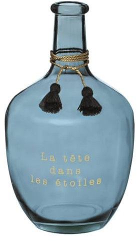 Atmosphera - Vase Dame Jeanne Gypsy - Verre - H31 cm - Bleu