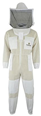 Imkeranzug Premium mit Atmungsnetz für Imker Bienen Stichfest weiß oder braun 120 140 S M L XL XXL, L · weiß
