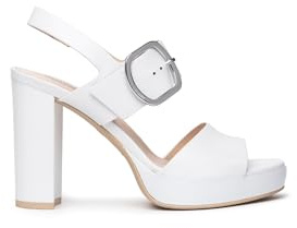 Nero Giardini E513354D Sandali Donna in Pelle - Bianco 39 EU