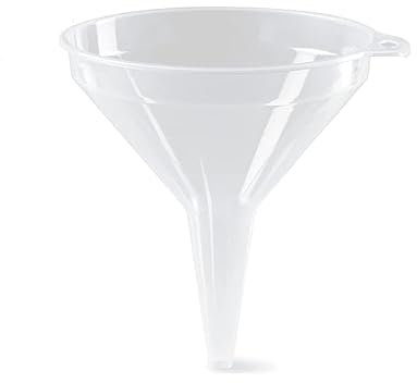 CABLEPELADO - Embudo - cono de trasvase - pipeta - tolva para alimentación - libre de BPA - facil de limpiar - 21 cm (Blanco)