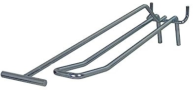 GERSO Lot de 100 crochets double pour paroi perforée, longueur 200 mm, avec porte-étiquette