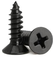 #4 x 3/8 Wood Screw Cabinet Hinge Screws Cross recessed Small Screws, Black Flat Head Small Wood Screws for Wood Furniture M3x10mm (200pcs)