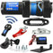 Husar Winch Elektrische Seilwinde 12V, 3500 lbs 1587 kg, Synthetisches Seil12 Meter, kabellose Steuerung, Planetengetriebe, automatische Bremse - ideal für Quads und ATV/UTV