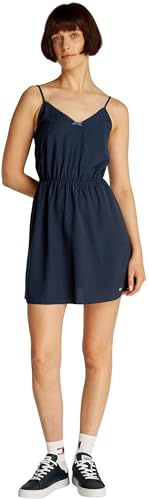 Tommy Jeans Vestido Mujer Essential Strap Mini, Azul (Dark Night Navy), L