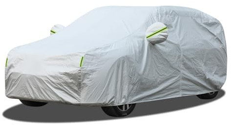 Telo auto, telo auto completo, impermeabile, repellente allo sporco, alla polvere, alla neve, ai raggi UV(argento, 470 – 490 cm,SUV)