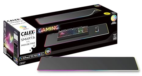 CALEX Gaming XXL Mausmatte, RGBIC Farben, Razer Chroma kompatibel, PC-Sync, 90×30 cm