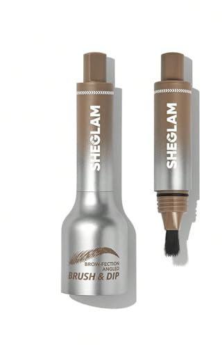 SHEGLAM Brow-Fection Angled Brush & Dip Upgraded Microblading Eyebrow Pen Long Lasting Waterproof Easy To Color-Ash