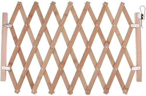 Barrière de sécurité pliable en bois pour petits chiens et chats - Barrière de protection pliable avec design balançoire pour une utilisation en intérieur