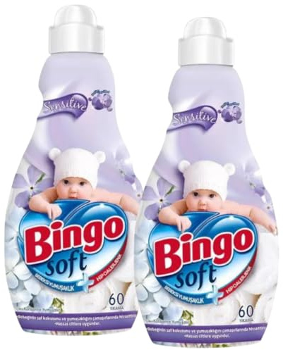 Bingo Sensitive sköljmedel – 2 x 1440 ml – för känslig hud och babytvätt