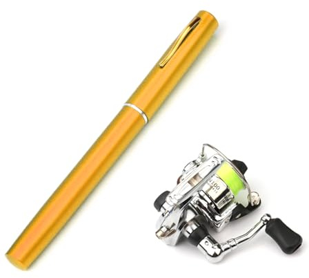 Whoasyst Pen Shaped Fishing Rod Reel Combo Sets Telescopic Portable Pocket Pen For Sea Outdoor Fishing