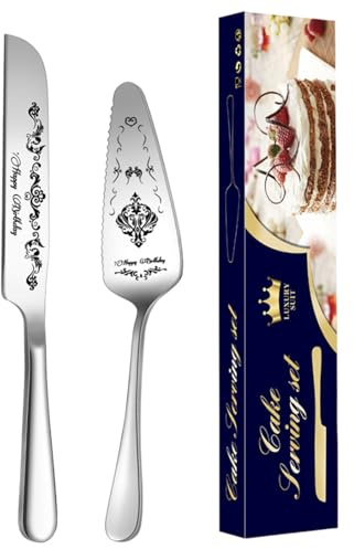 Generisch Juego de palas para tartas de boda, juego de cortapastas para bodas, paletas para tartas y tartas bellamente grabadas, para showers y