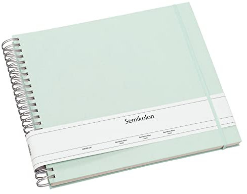 Semikolon 361771 Spiral Album Maxi Mucho - 34,5x30 cm, Fotoalbum, 90 Seiten cremeweiß, Fotobuch, moss pastell-grün