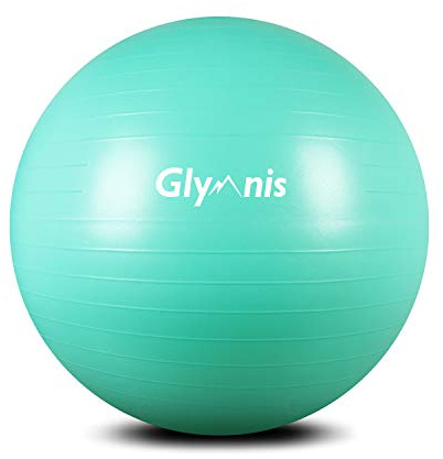 Glymnis Palla Fitness Palla da Ginnastica 55cm/65cm/75cm Anti-Scoppio Carico Massimo di 300kg, Palla Yoga Anitiscivolo con Pompa Rapida per Pilates Allenamento Yoga e Fitness
