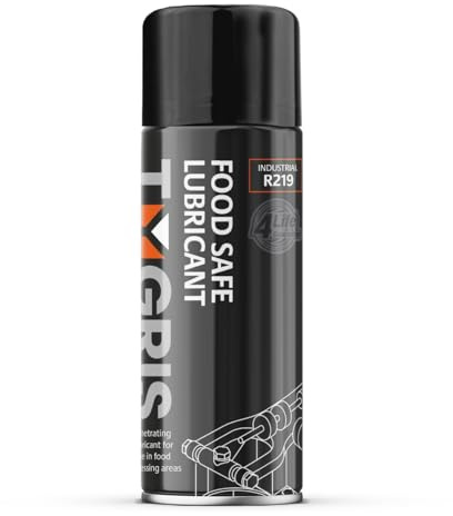 Tygris R219 Food Grade Silicone Lubricant Spray 400ml – Food Safe Aerosol for Food Processing Machinery, Catering Equipment & Commercial Kitchen Maintenance – Anti-Friction, Corrosion Protection