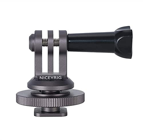 NICEYRIG Hot Shoe Mount Adapter for GoPro Hero 10/9/8/7/6/5, DJI Osmo Action, AKASO Brave 8/7/6 Applicable for Tripod Selfie Stick Monopod and DSLR Camera - 434