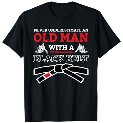 Old Man Jiu Jitsu Black Belt Gifts Dad Jiujitsu Martial Arts T-Shirt