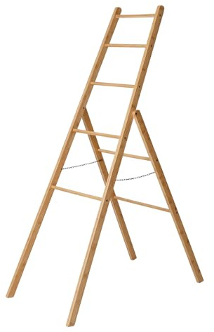 Honey Can Do Bamboo Clothes Drying Ladder Rack DRY-09387 Natural