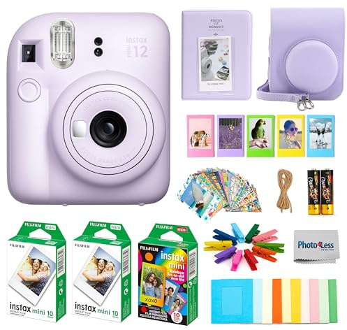 FUJIFILM INSTAX MINI 12 Instant Film Camera (Lilac Purple) + Accessories