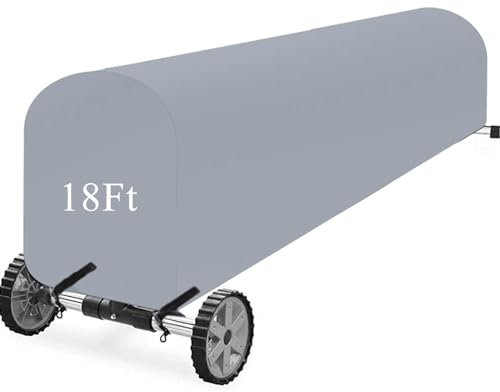 Woanger Heavy Duty Pool Solar Reel Cover Waterproof UV Resistant Inground Swimming Pool Solar Reel Roller Blanket(18 Ft,Gray)