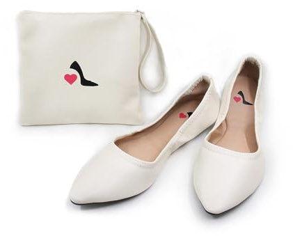 Ladies Roll Up Shoes Ideal for Weddings, Races Nights Out 2 Colours (Ivory, UK Footwear Size System, Adult, Women, Numeric, Medium, 4)