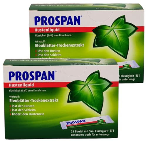 Prospan Hustenliquid Beutel - löst Husten und Schleim I Pflanzlicher Efeu Hustensaft I für unterwegs I im Sparset mit Pharma Perle give-away (Hustenliquid 2 x 21 Beutel)