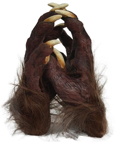 Halloween Werewolf Gloves for Men Women Realistic Furry Wolf Claws Gloves Horror Cosplay Werewolf Hands Hairy Paws Gloves Animal Costume Accessory Dress Up Gloves Haunted House Party Trick Props