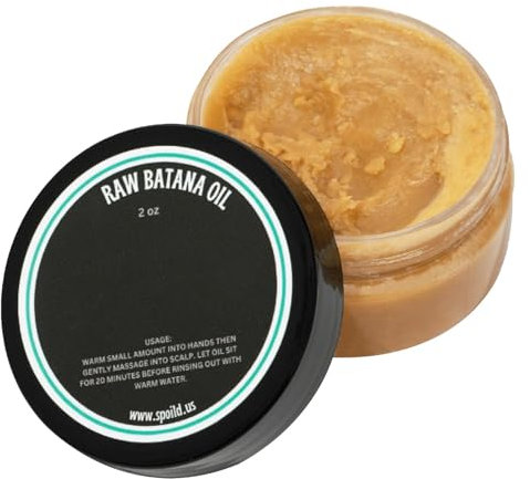 Bio Batana Öl für Haarwachstum, 100% Raw Batana Oil - Reines Organisches Batana-Haaröl Verhindert Haarausfall, Beseitigt Splissenden und Erhöht Glanz für Männer und Frauen 2oz (Black*1PC)