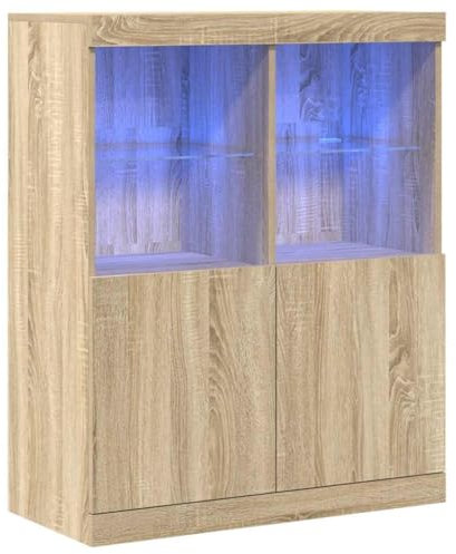 vidaXL Sideboard Sonoma-Eiche 81x37x100 cm Holzwerkstoff, Schrank, Highboard, Home Organizer, Lagerschrank, Beistellschrank, Wohnzimmerschrank