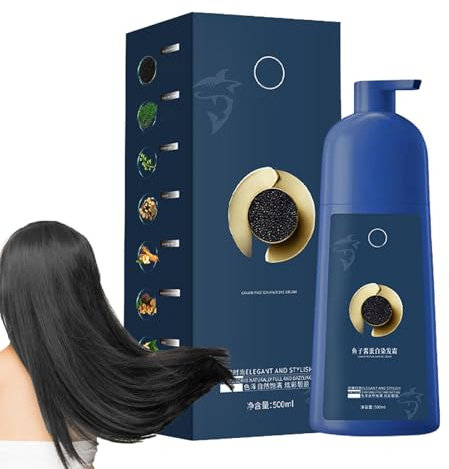 ZhiHuaShi Haarfarbshampoo, Kaviar Haarfärbeshampoo | Kaviar Protein Haarfärbemittel | Pflanzen Haarfärbemittel | Einfache Haarfarbe Deckt Farbshampoo Haarfärbemittel,Sofortiges Shampoo- Pflanzliches