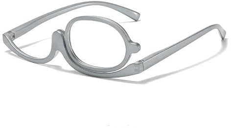 JZ 2X förstoringsglasögon med vridbart glas - högupplösta läsglasögon för kvinnor, snygga och funktionella för smink, hantverk och närbild arbete (Silver 1.5)