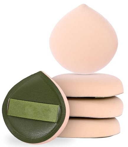 Giantree 5 Stück Make Up Schwamm, Foundation-Schwamm, Makeup Sponge Foundation Blending Beauty Sponge Nasses Trockenes Makeup Werkzeug Puderquasten Kissenquaste für Concealer flüssige Creme und Puder