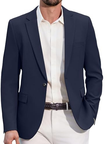 COOFANDY Blazer pour Homme Sportif Décontracté Veste De Costume à 1 Bouton pour Homme Business Casual