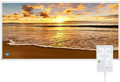 Hocosyme Pannello Radiante Infrarossi 720W, Temperatura Massima può Taggiungere i 120 Gradi Celsius Entro 3 Minuti - con Termostato Touch - Certificazione TÜV - PA