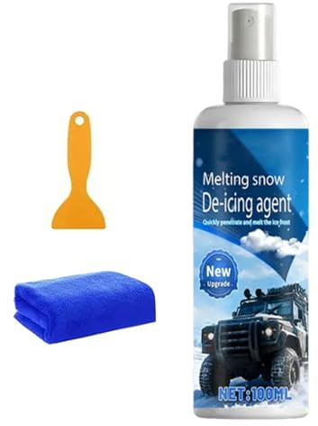 Spray antigelo per parabrezza, 100 ml, agente di scioglimento della neve per veicoli, per parabrezza, finestre, vetro, auto, camper, camion, garage, autostrada, parcheggio