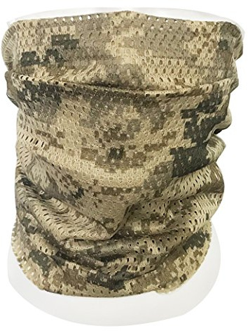 QMFIVE Tactical Camouflage Scarf, Men and Women Multi-purpose Military Headband Style Head Wrap Face Mesh Neckerchief for Combat,Hunting,Climbing,Hiking,Cycling Outdoor activity