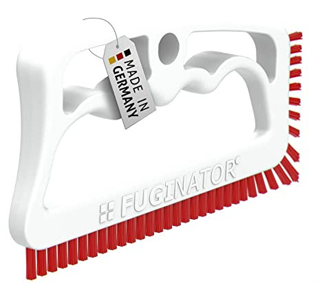 Fuginator | Cepillo de lechada para Limpieza de Juntas en el baño, Cocina y hogar (Blanco/Rojo)