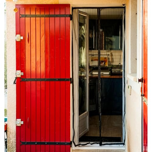 WERKA PRO Moustiquaire Rideau de Porte aimantée 215 x 100 cm Noir