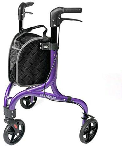 NRS Healthcare Freestyle P64077 Rollator mit 3 Rädern, ultraleicht, 5 kg, Violett, Größe M
