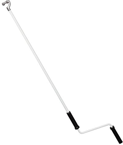 Kurbelstange für Markisen | Stahl | weiß (RAL 9010) | Griffhülse Kunststoff schwarz | Kugelhaken | Länge 1000 mm - 1800 mm (1600 mm)